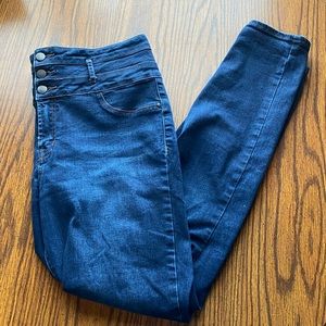 Refuge darkwash denim high waisted jeans skinny 14